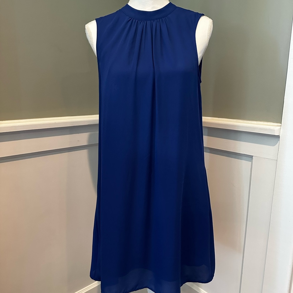 Elegant Blue Sleeveless Dress